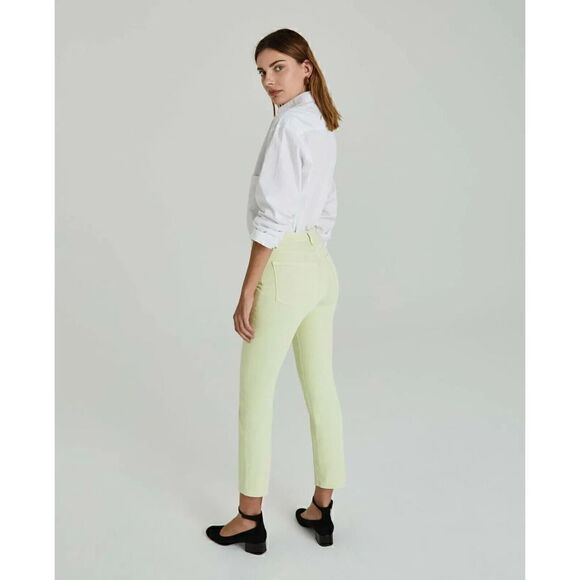 NWOT AG ISABELLE Hi WHITE CITRUS MIST HIGH-RISE BUTTON-UP STRAIGHT CROP JEANS 29 - Picture 2 of 6